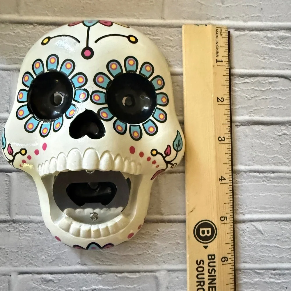 BigMouth Inc Sugar Skull Bottle Opener Wall Mounted BMBO-0001 Day of the Dead